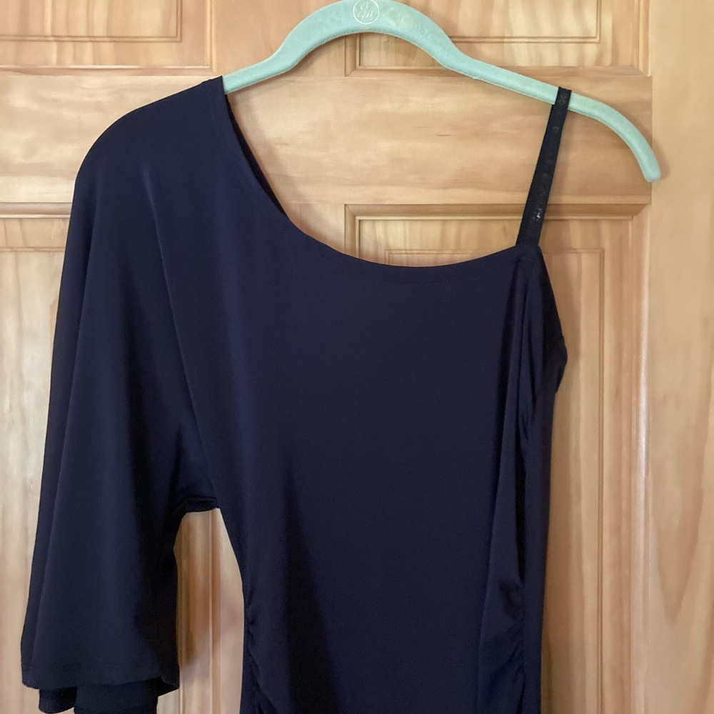 Guess Size S Black one shoulder 3/4 sleeve sequins mini dress